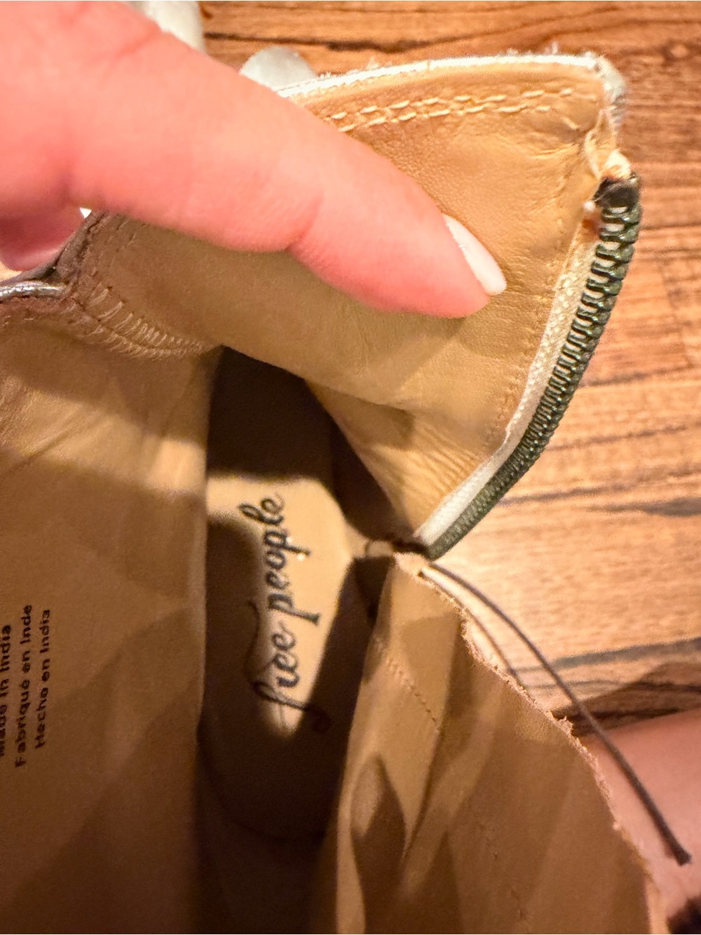 Free People New Frontier Silver Leather Western Ankle Booties - Picture 4 of 5